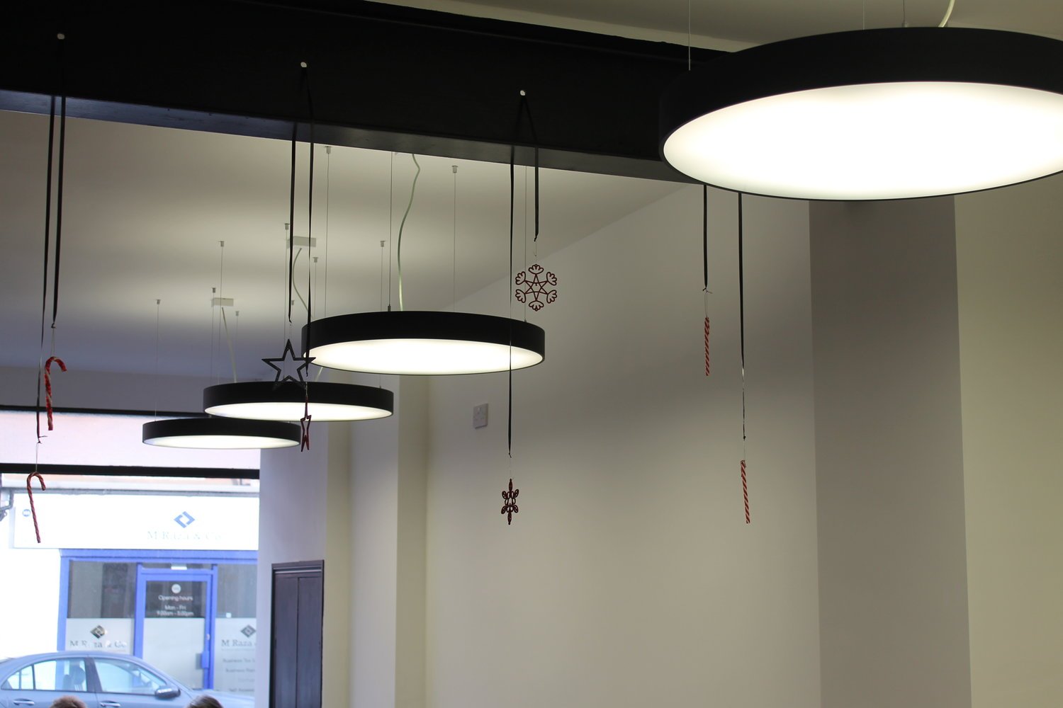 Premium lighting for retail at Patisserie Cocorico, Cardiff.