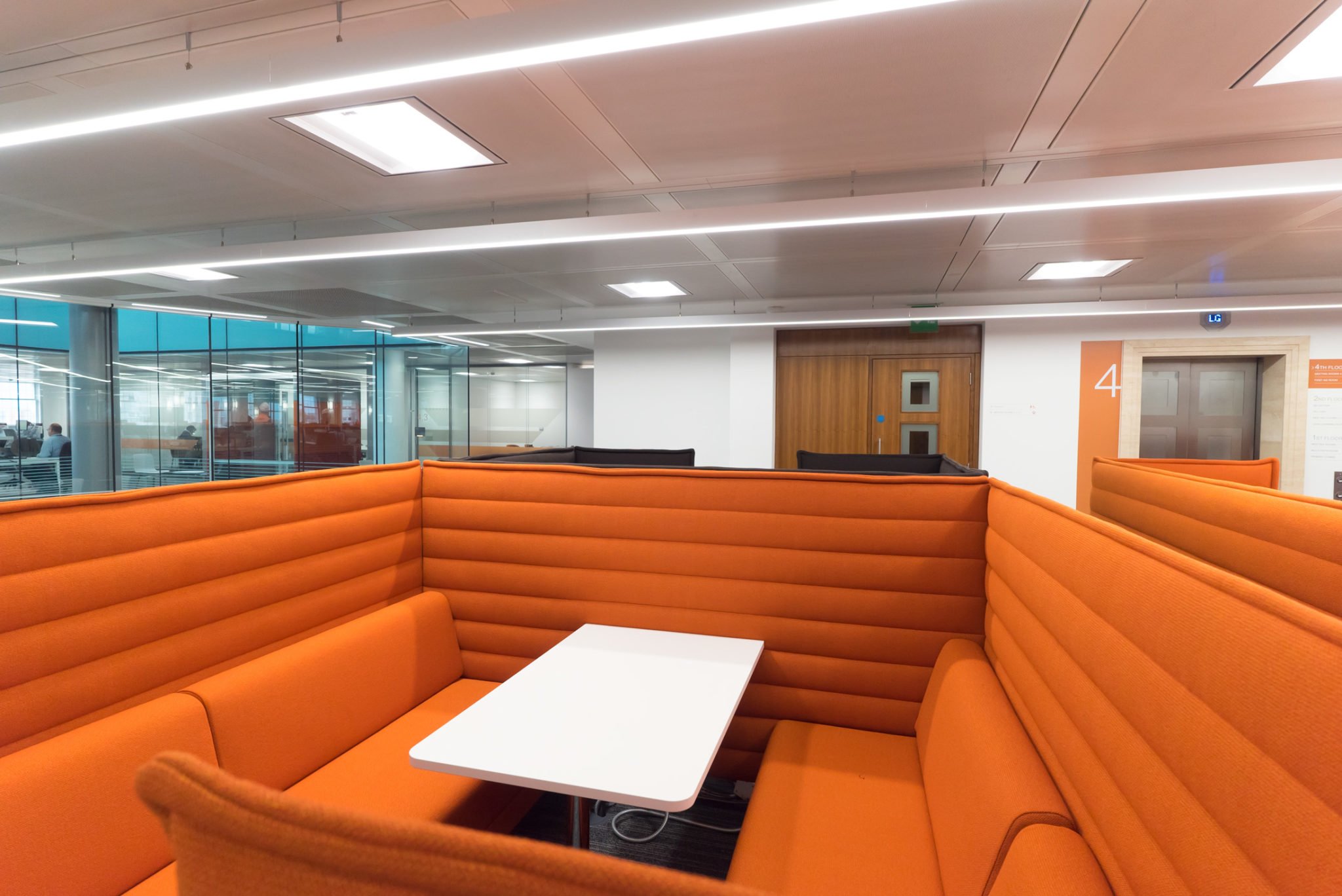 Custom lighting for suspended ceilings at Baskerville House, Birmingham.