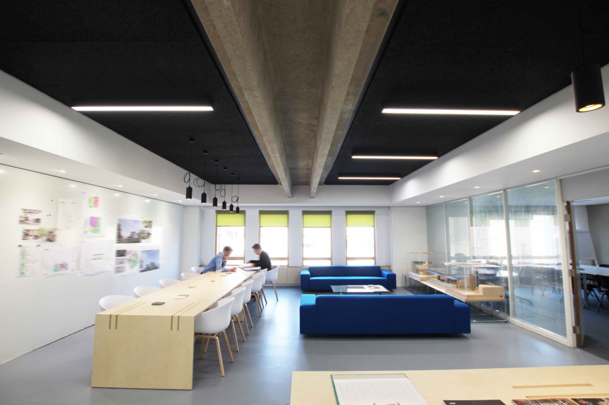 Lighting for a breakout reception area at BDP Office, Bristol.