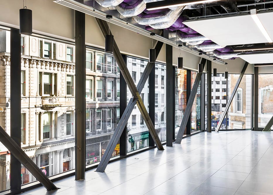 Premium city CAT A office fitout with an industrial feel at 80 Cannon Street, London.