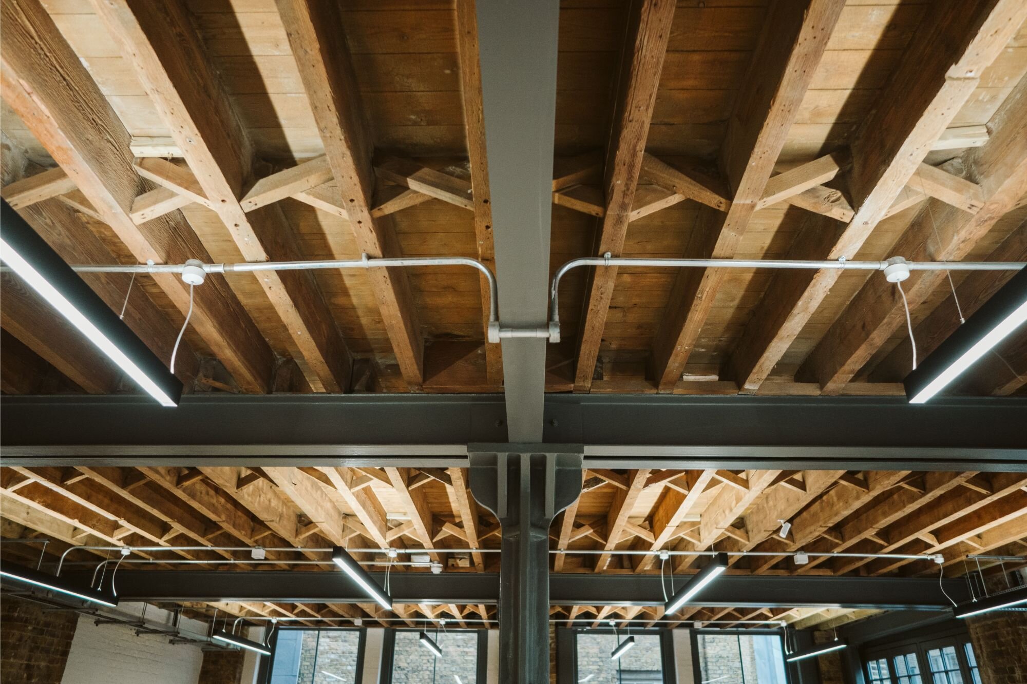 Office lighting for a contemporary CAT A fitout at 34-38 Provost Street, London.