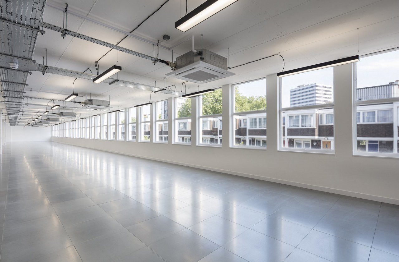 Office lighting for a contemporary CAT A fitout at Discovery House, London.