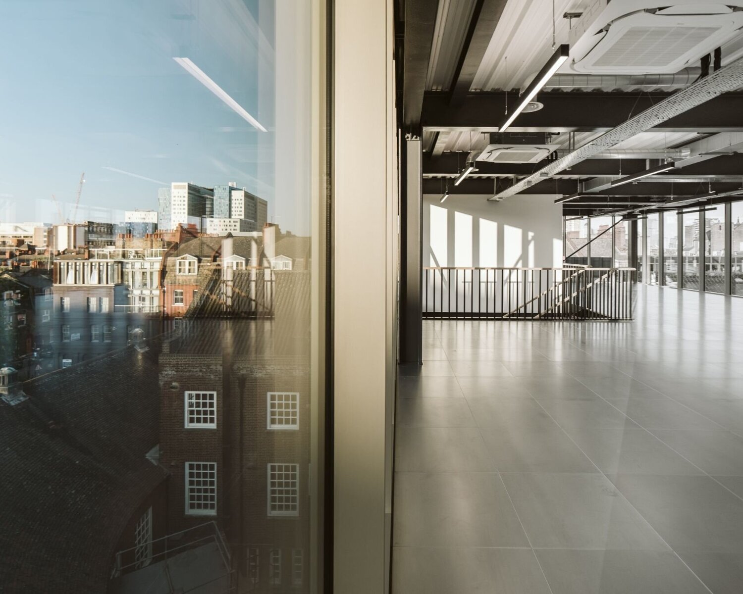 Bespoke linear profiles for a CAT B fitout at 35 Cock Lane, London.