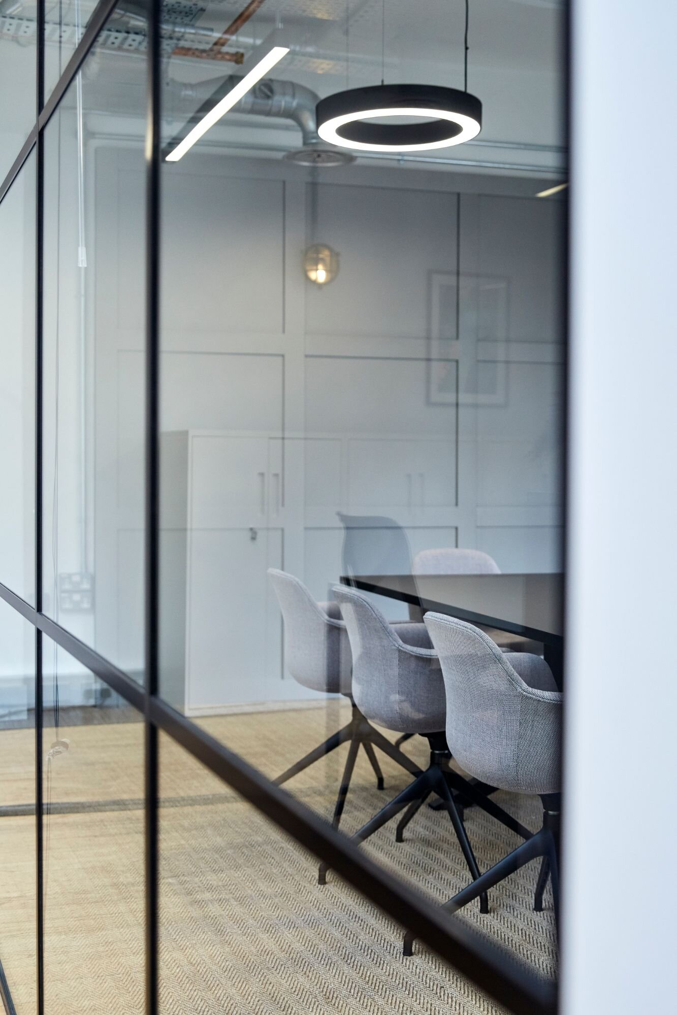 Office lighting for a high-end plug and play office space at 20 Dering Street, London.