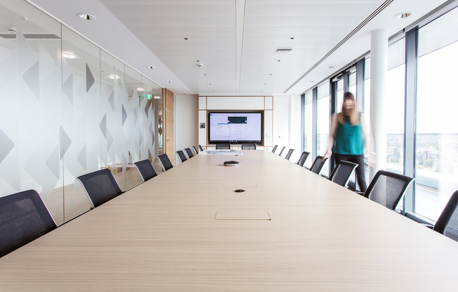 Corporate style CAT B office lighting at One Redcliffe Street, Bristol.