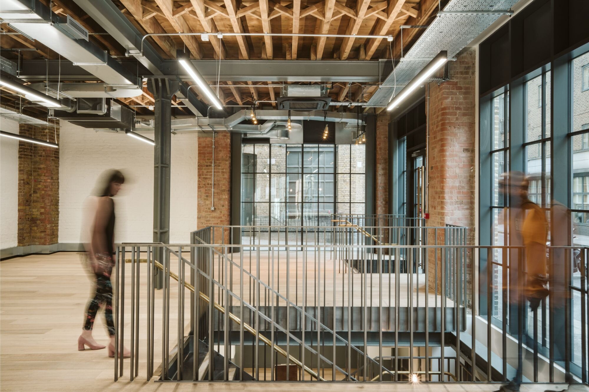 Office lighting for a contemporary CAT A fitout at 34-38 Provost Street, London.