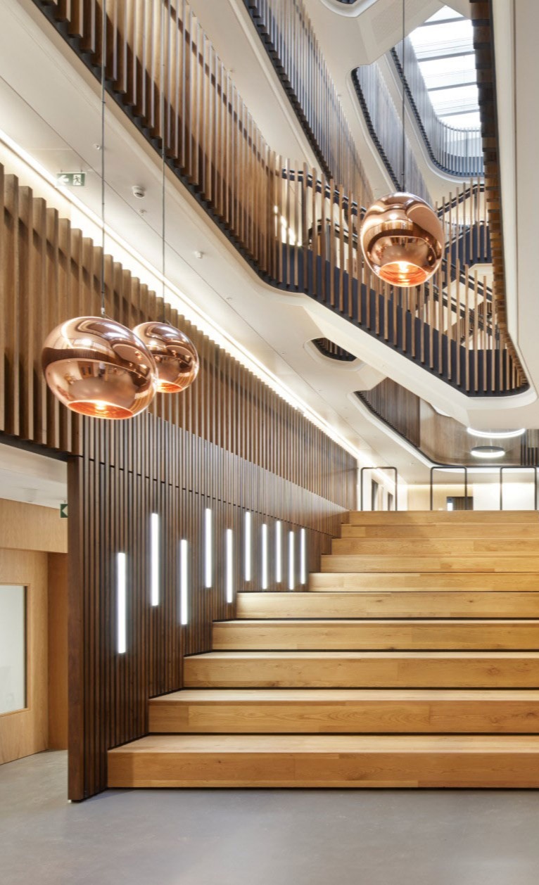 impressive staircase with feature lighting and linear lighting impressive staircase with feature lighting and linear lighting