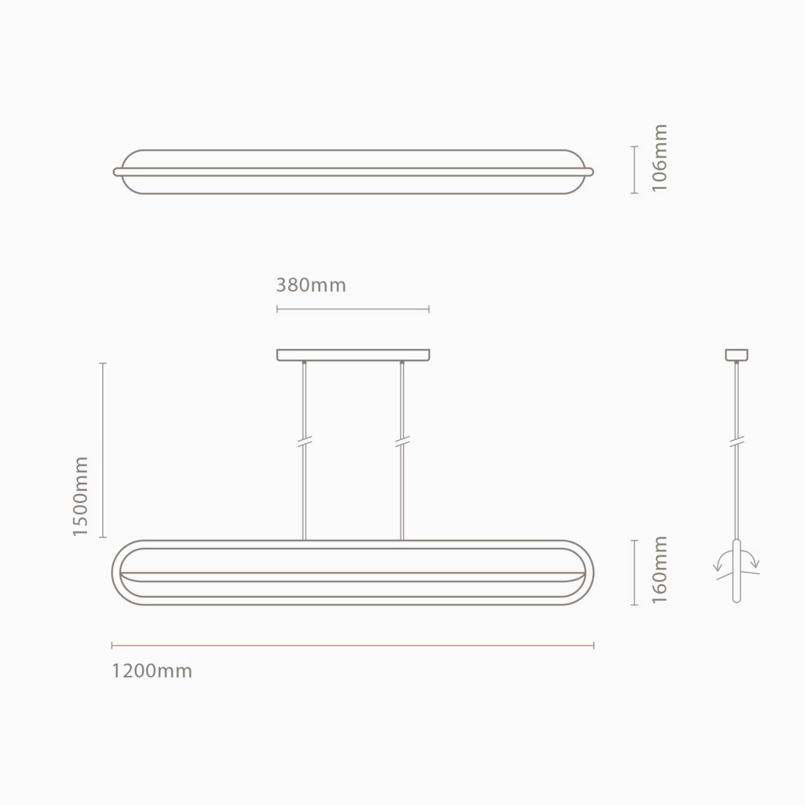 Bow Horizontal technical drawing