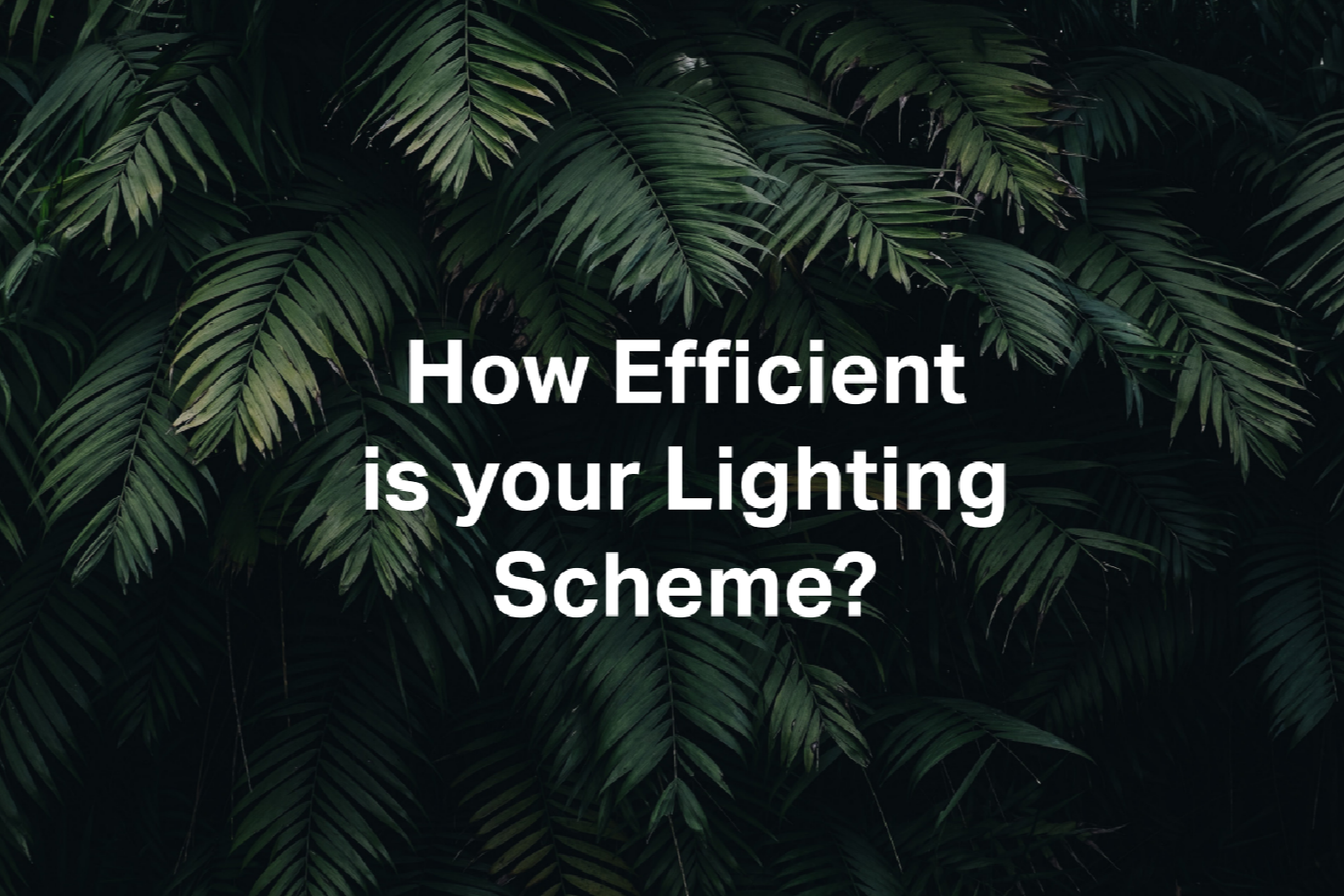 How Efficient is your Lighting Scheme?
