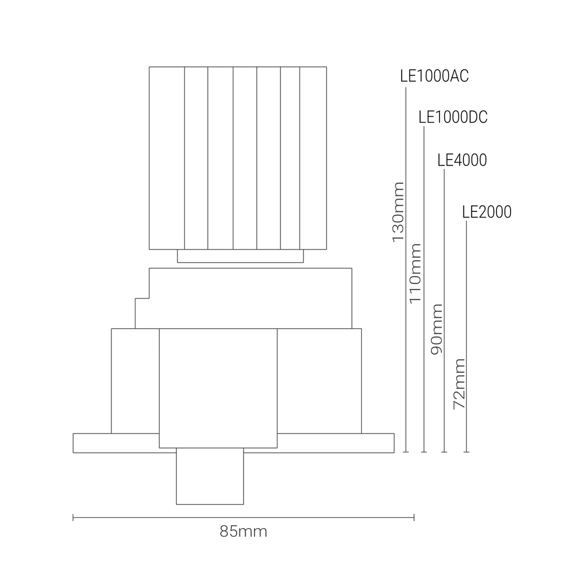 Chiara small round technical drawing