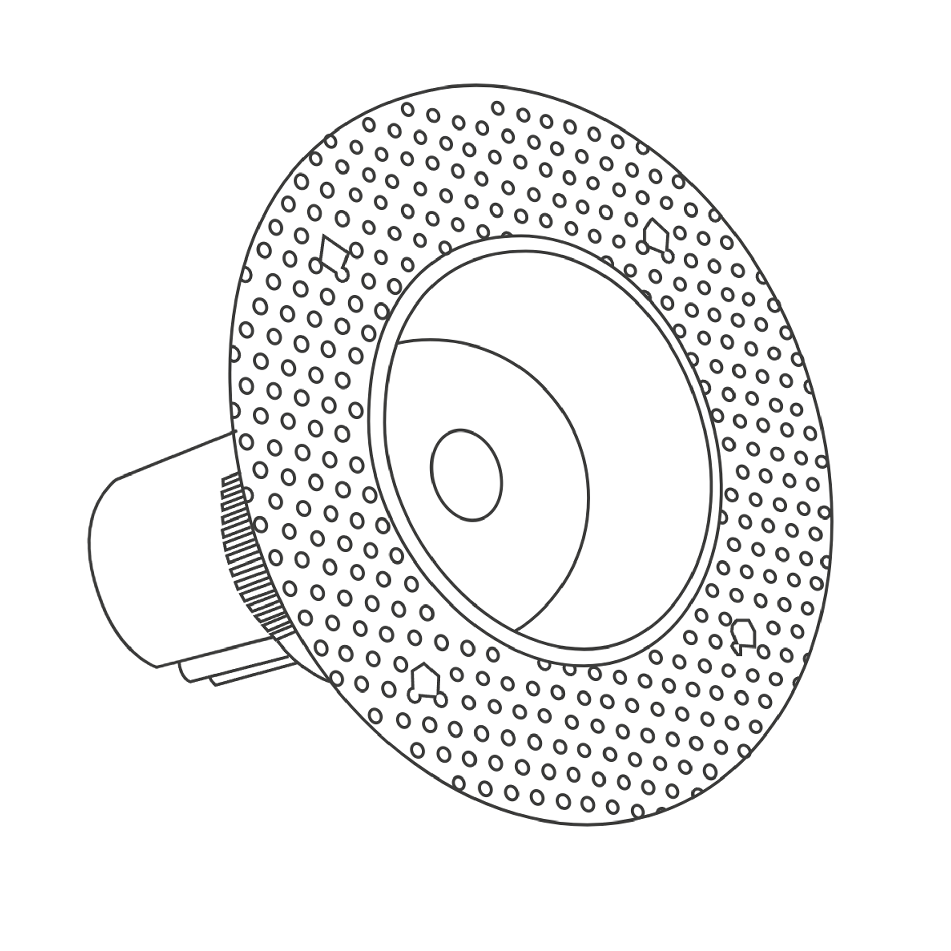 Chiara small round trimless technical drawing