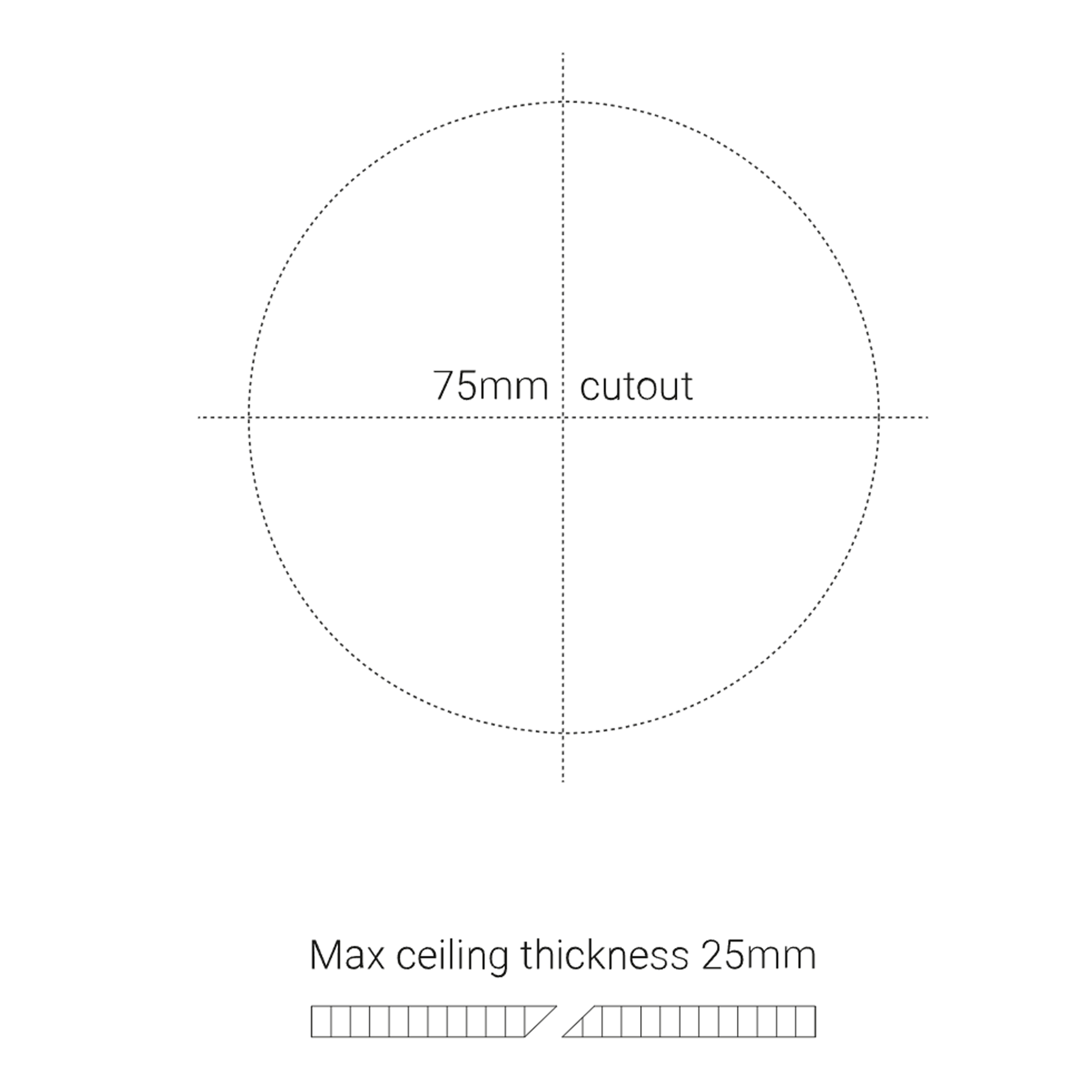 Chiara snoot trimless technical drawing