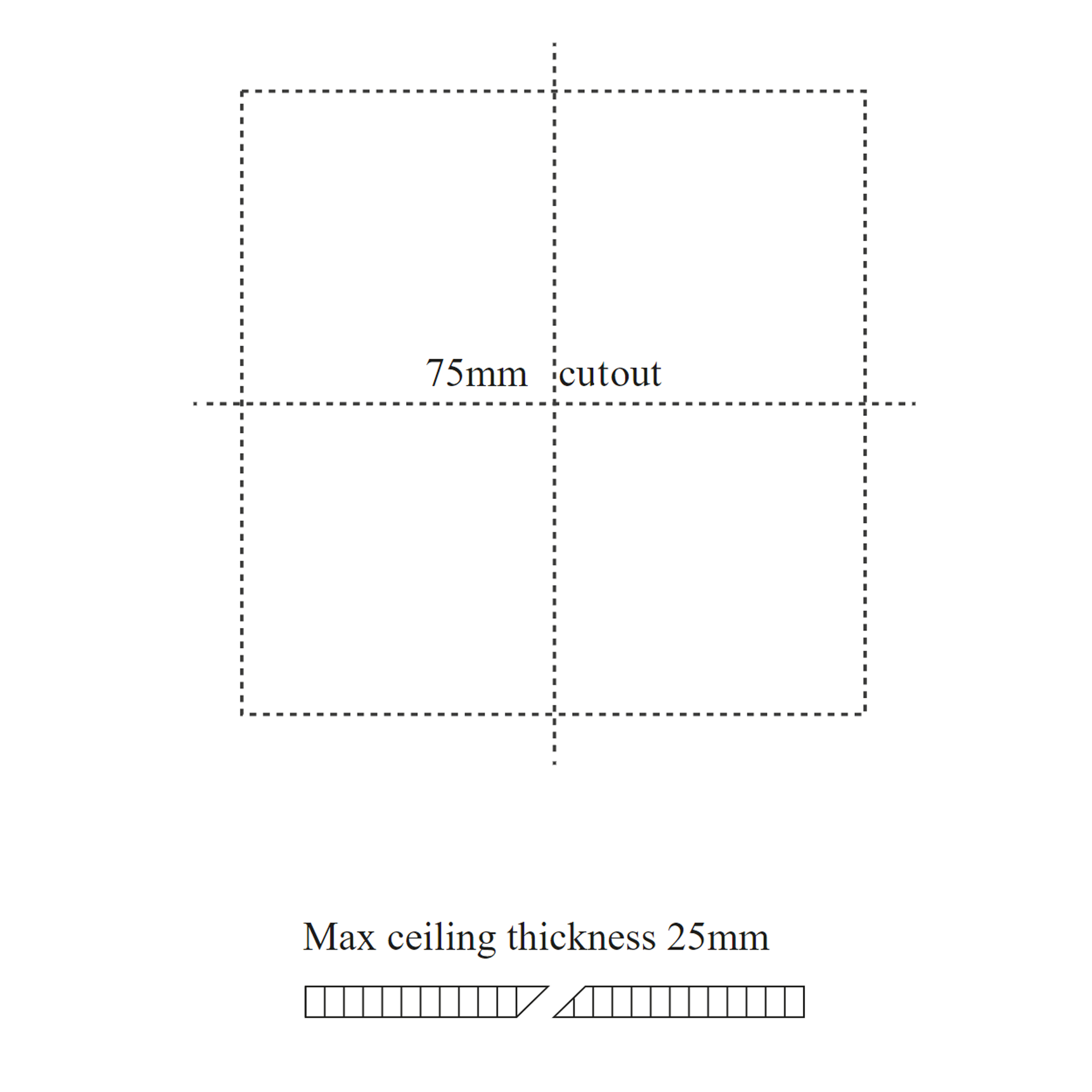 Chiara square technical drawing