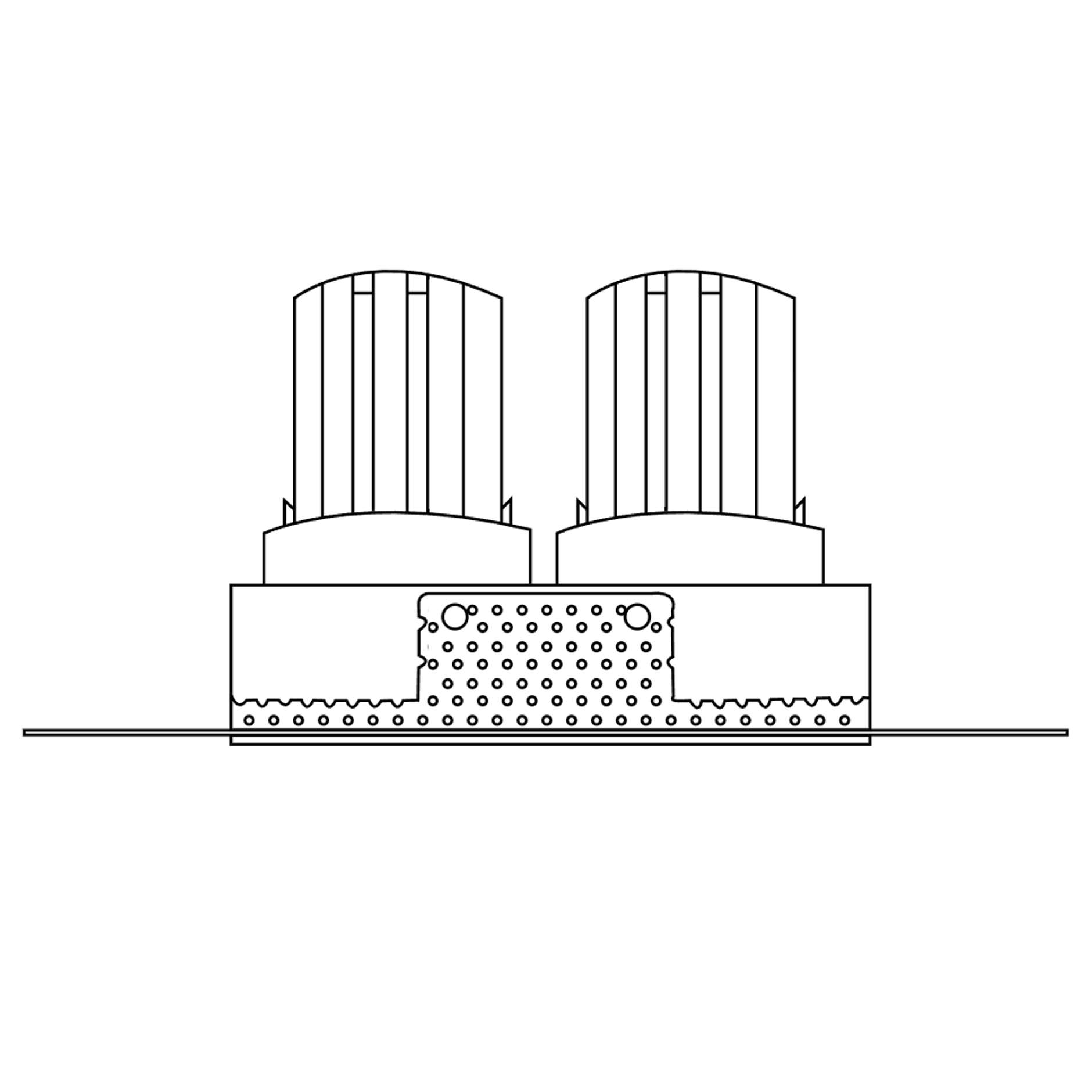 Chiara square twin trimless technical drawing