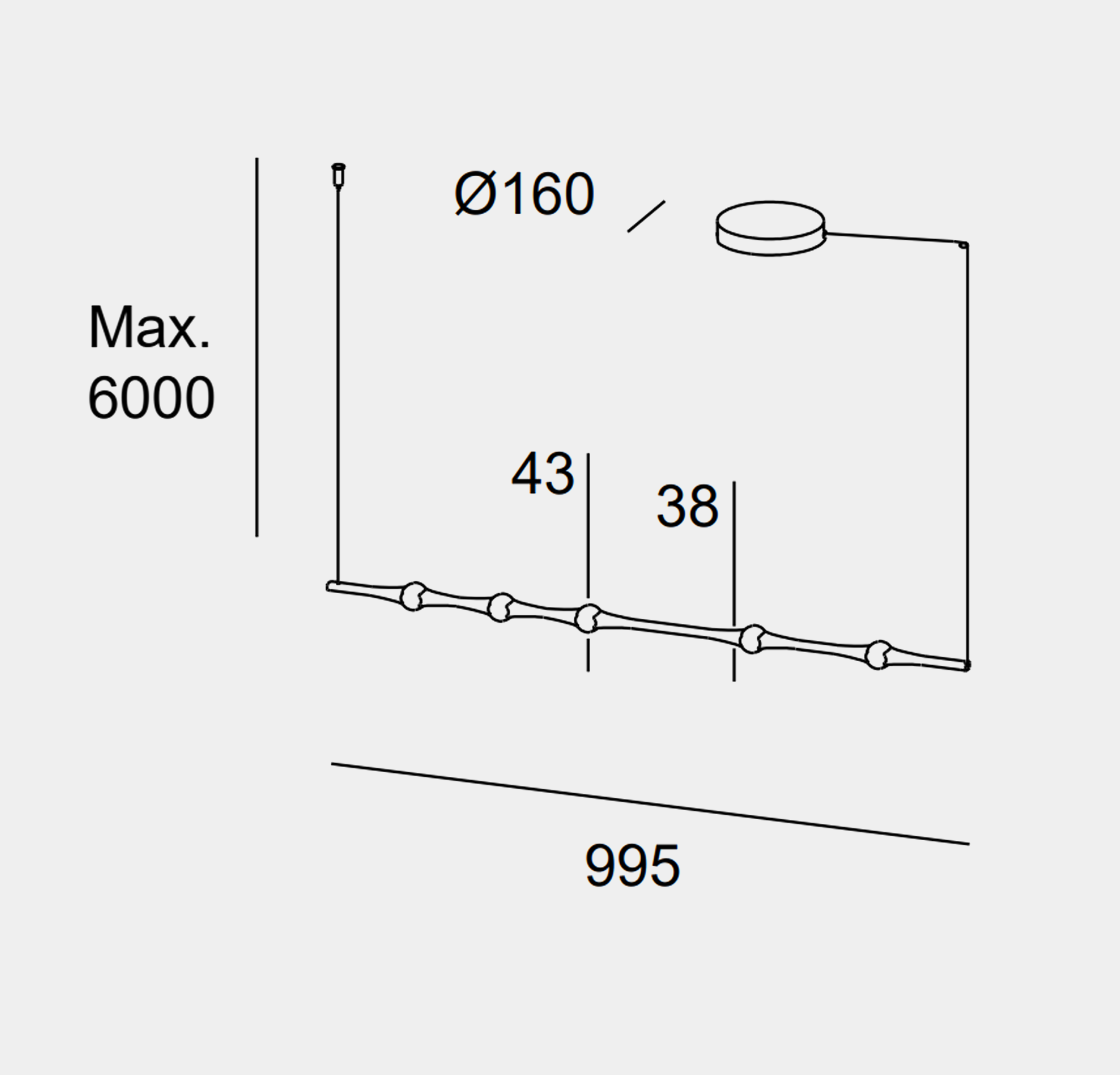 Dew horizontal technical drawing