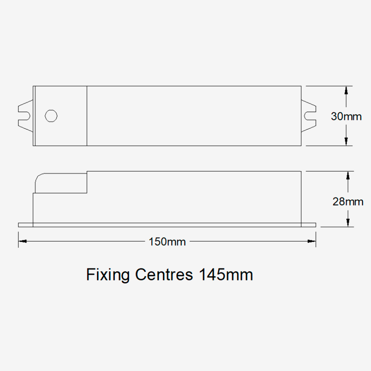 Eddy recessed technical drawing