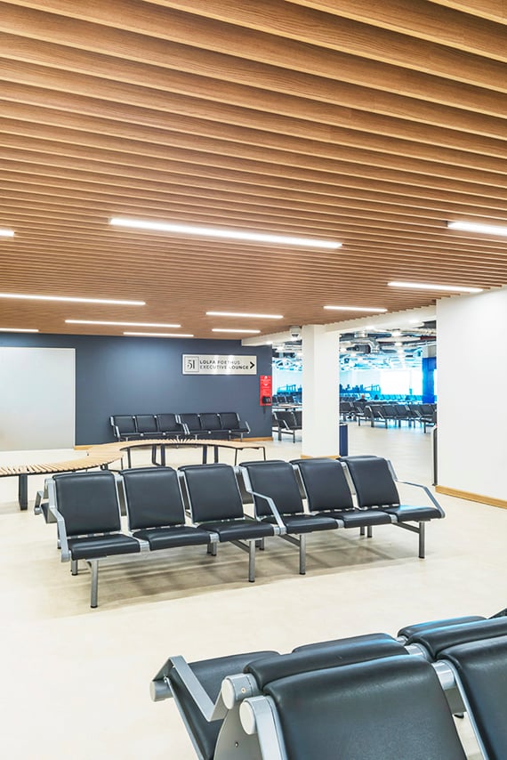 Architectural lighting schemes for demanding environments. Lighting design for Cardiff Airport, Cardiff.