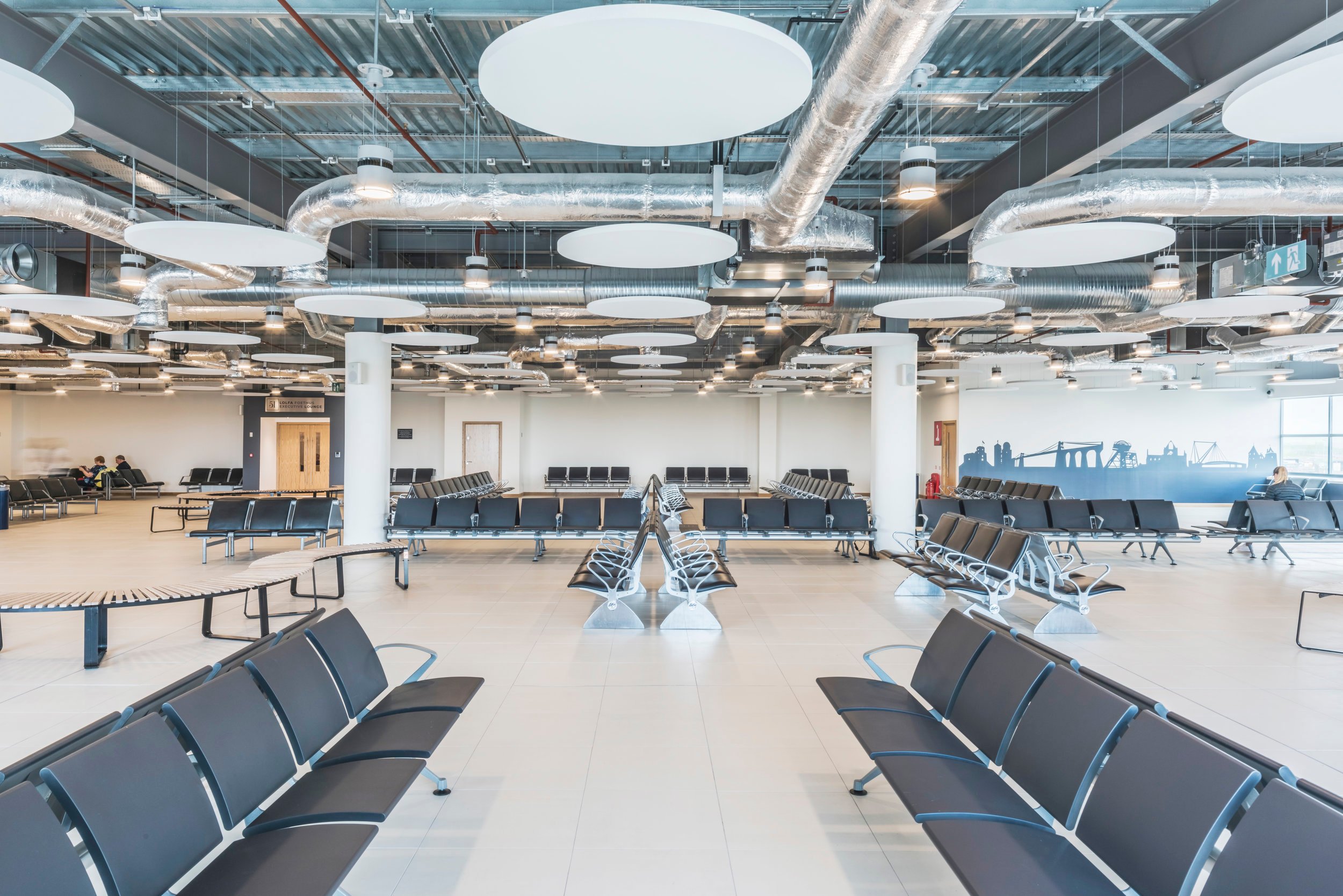 Architectural lighting schemes for demanding environments. Lighting design for Cardiff Airport, Cardiff.