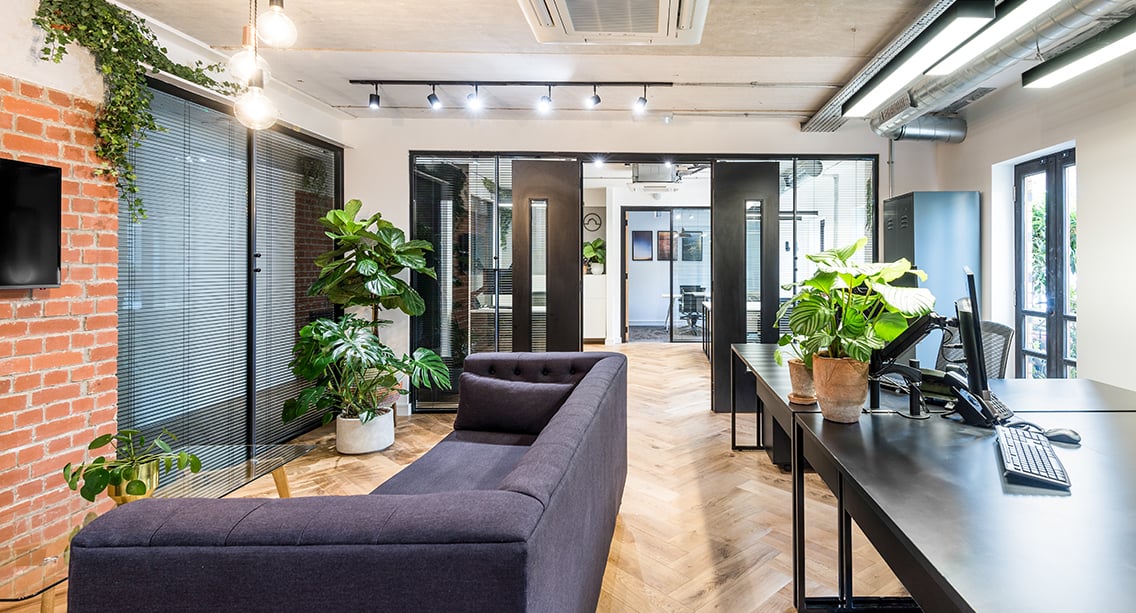 Office lighting for a fast-paced office fitout at Palm Tree Court, London.