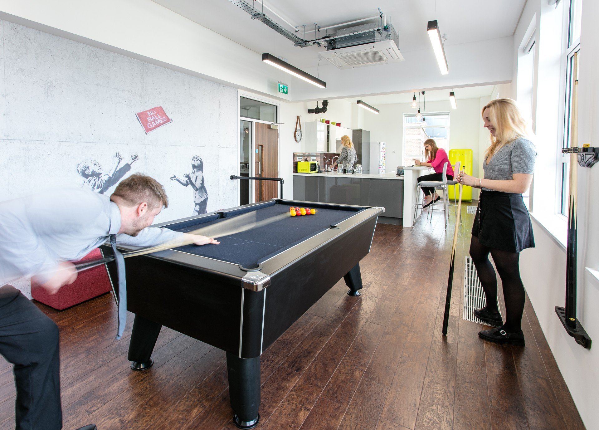 Slim linear office lighting at Vintry Building, Bristol