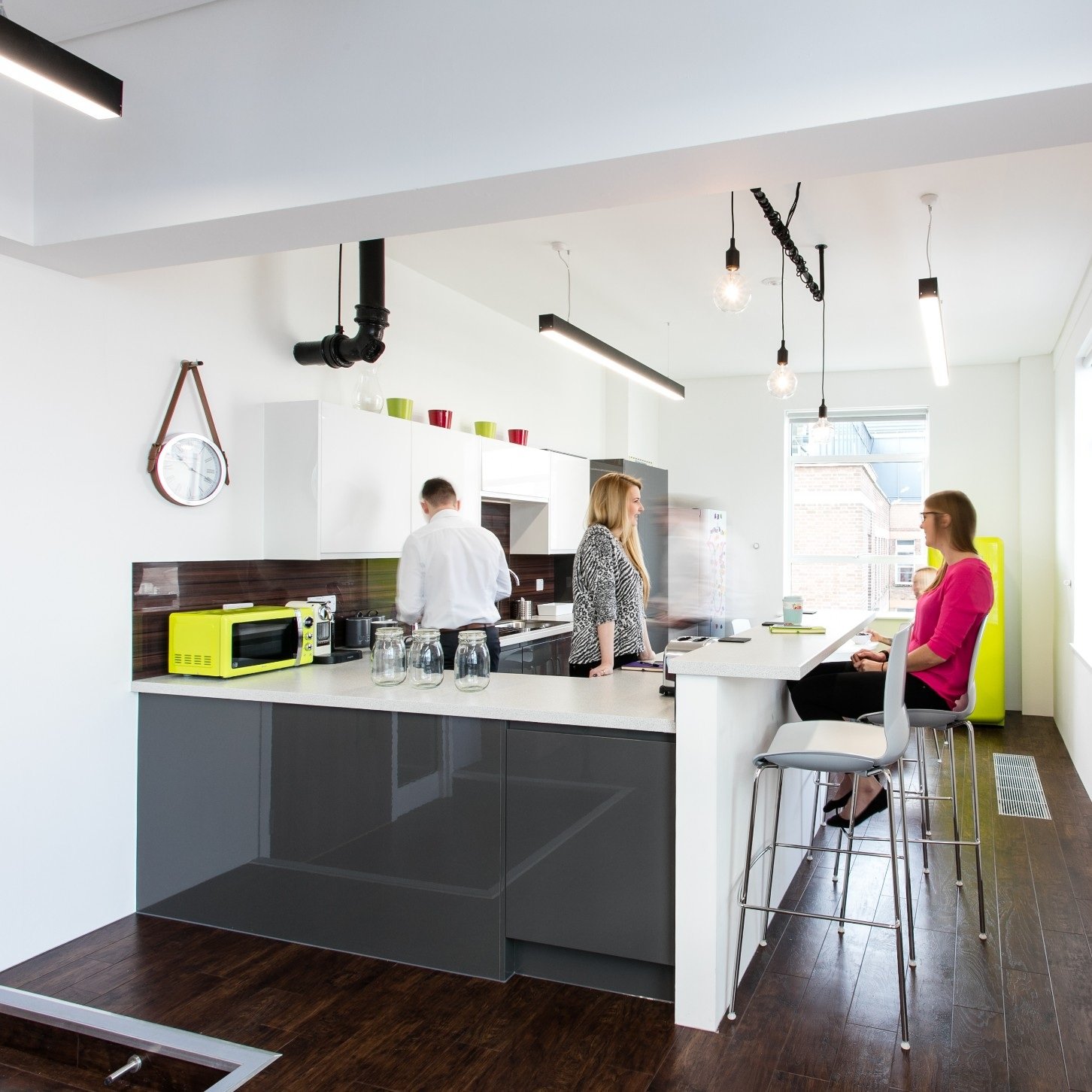 Slim linear office lighting at Vintry Building, Bristol