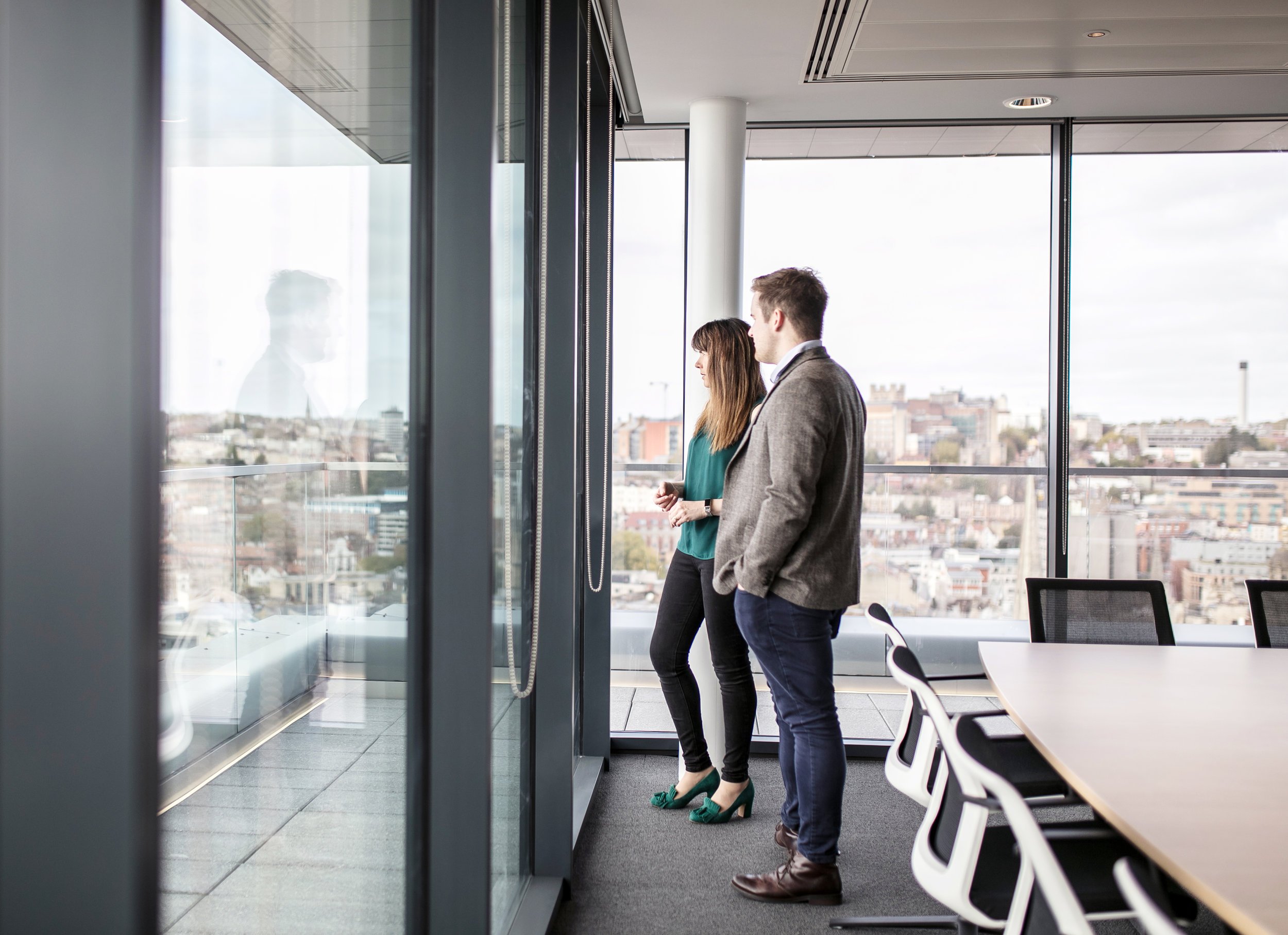 Corporate style CAT B office lighting at One Redcliffe Street, Bristol.