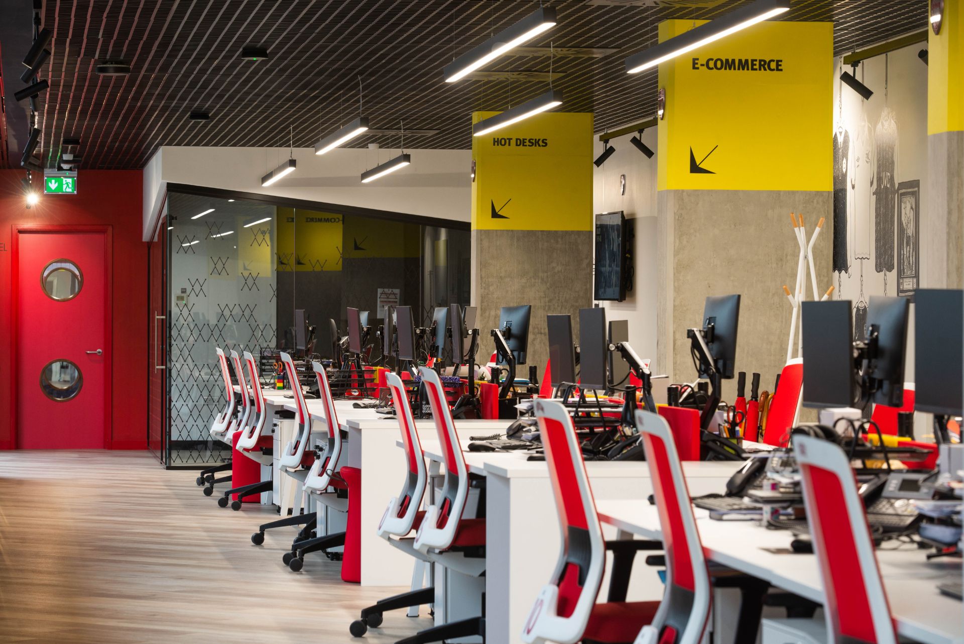 General office lighting for a global sports brand at Arsenal FC, London.
