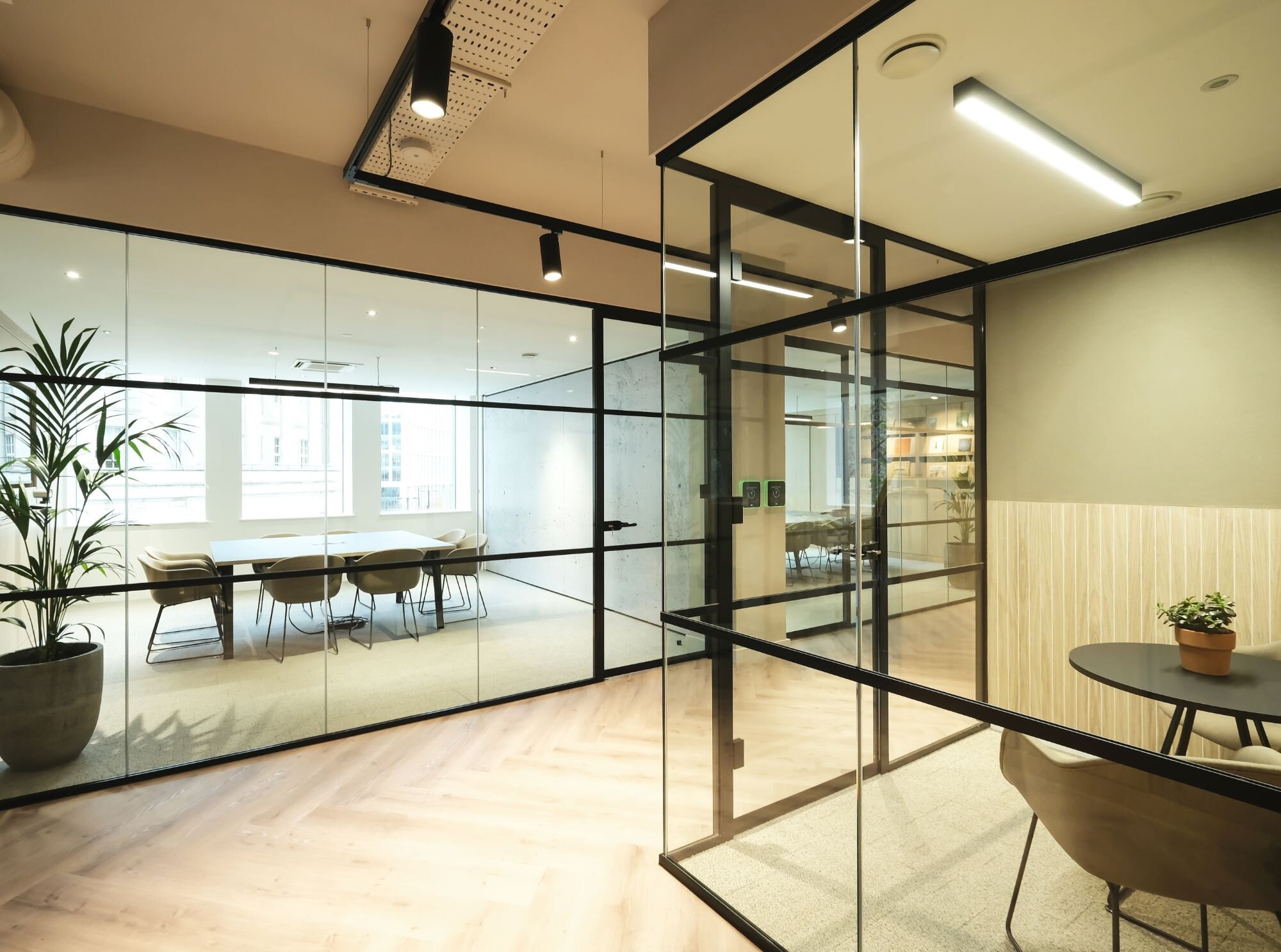 Office lighting for a contemporary BREEM rated CAT B fitout at 10-12 Mount Street, Manchester.