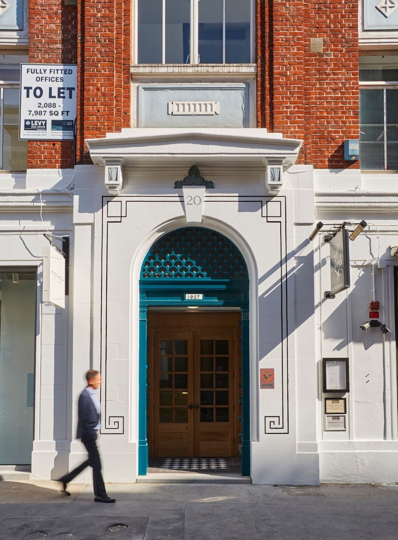 Office lighting for a high-end plug and play office space at 20 Dering Street, London.