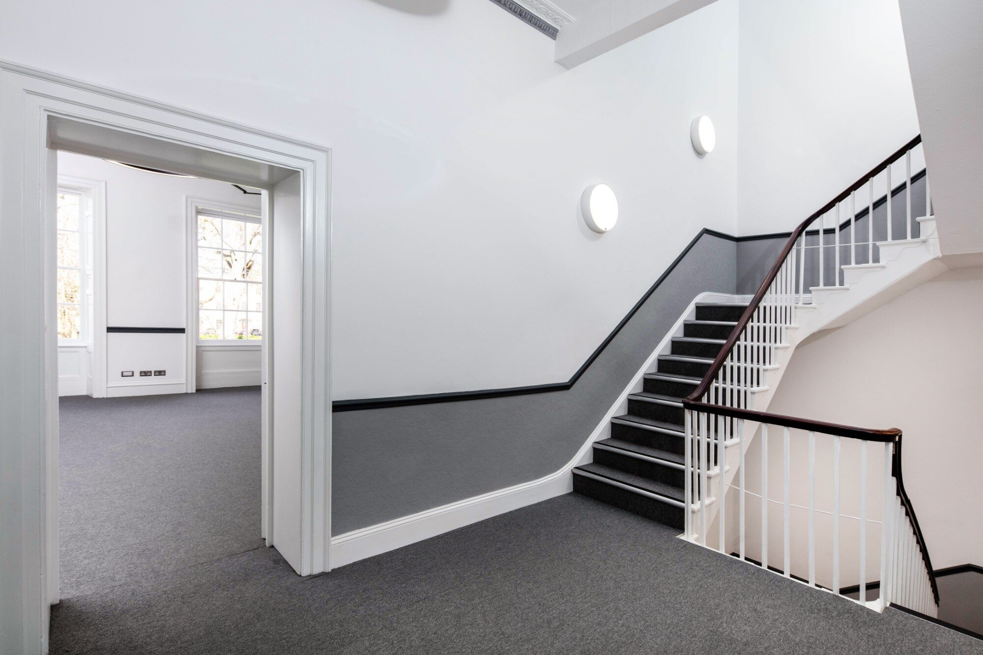 Architectural feature lighting for a CAT A office fitout at 9 Portland Square, Bristol.