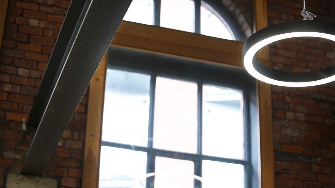 Office lighting for an industrial style CAT B fitout at 1 Cross York Street, Leeds.