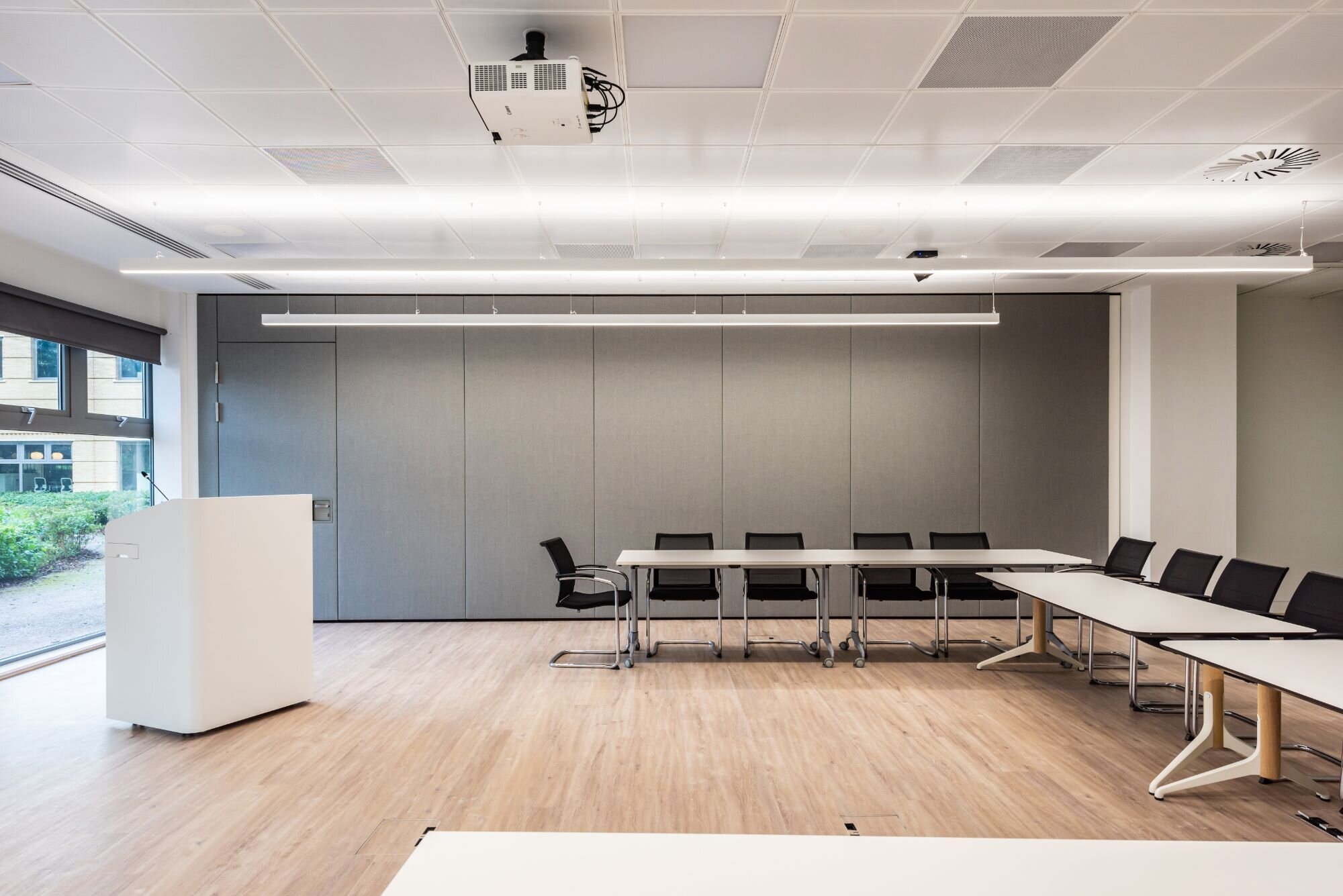 Office lighting for a CAT B office fitout at Sanofi, Reading.