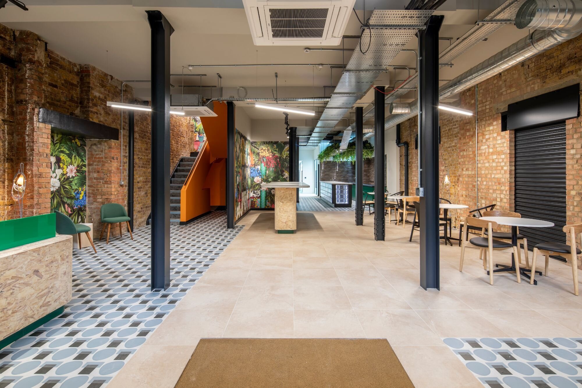 CAT B fitout for a design-led serviced office space at The Connolly Works, London.