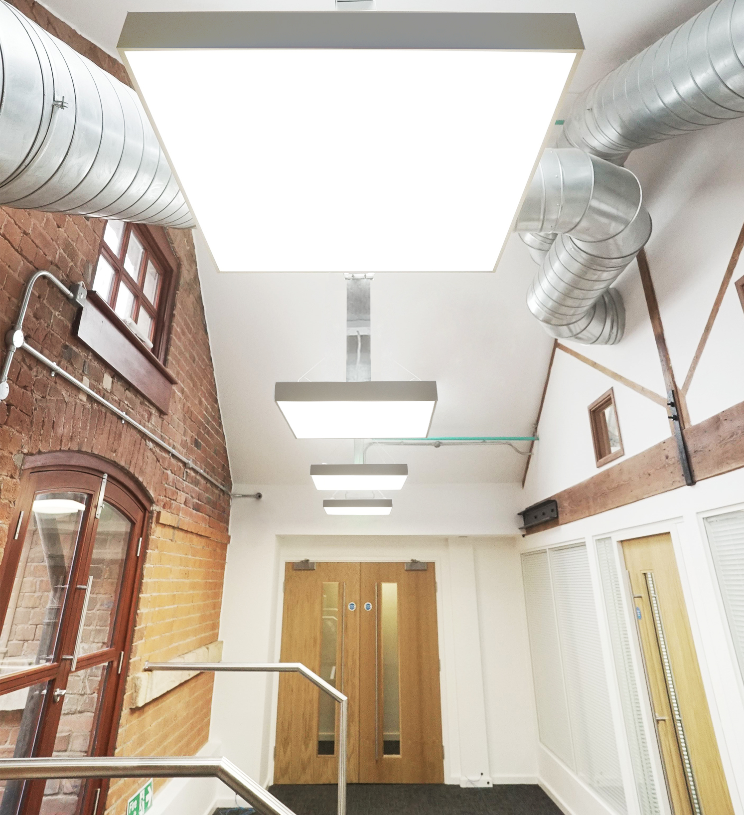Lighting for a listed commercial building at The Maltings, Cardiff.