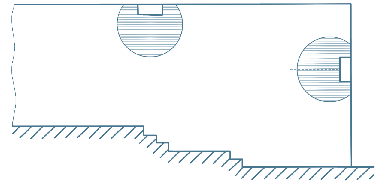 Non-level escape lighting diagram-1